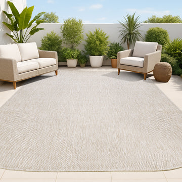 Miles Modern Minimalist Radius Corner Solid Indoor/Outdoor Area Rug